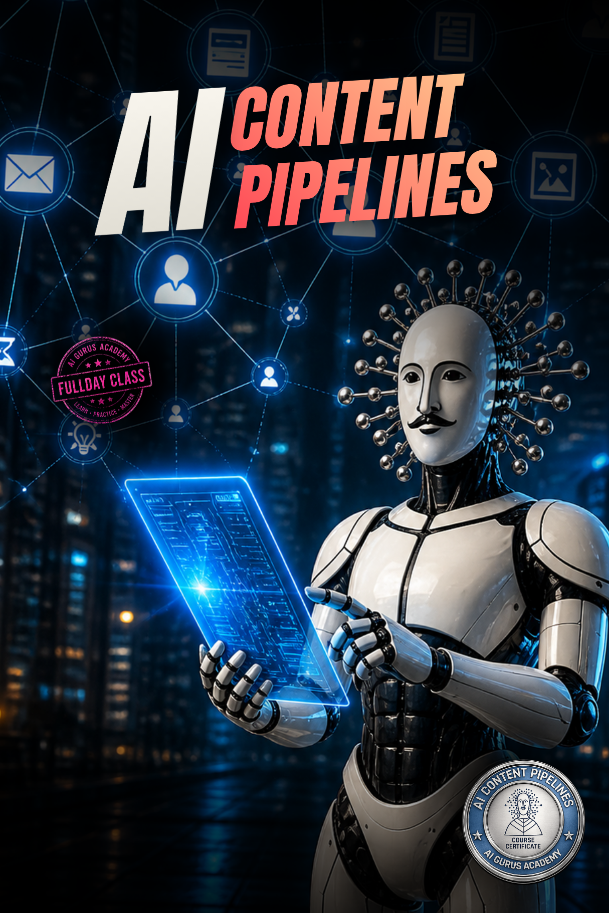 AI Content Pipelines course — generative AI workflow training for content creators on LearnAI.TV